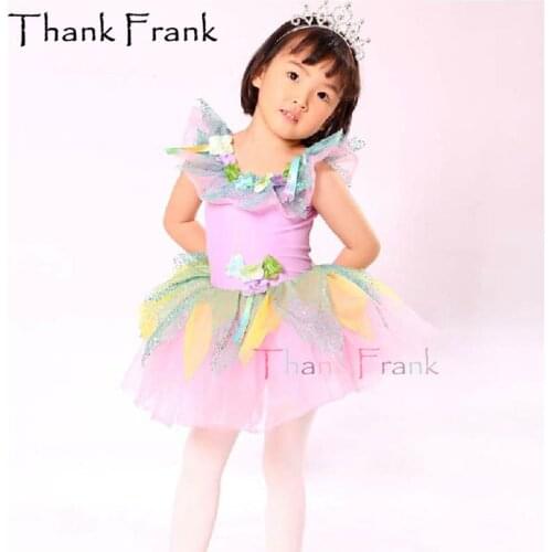 Candy Color Ballet Tutu Dress Children Adult Leaf Shape Neckline Romantic Dance Costume C23