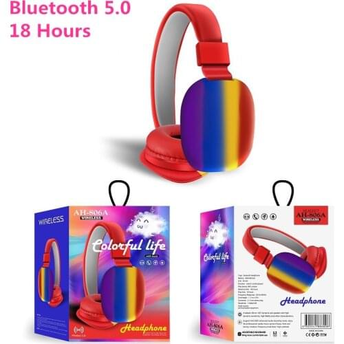 Custom-Made Rainbow Wireless Headset Bluetooth 5.0 Earwith HIFI 18 Hours Stereo Sound Earphone For Christmas Birthday Gift