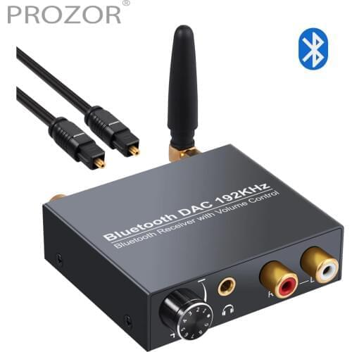 PROZOR 192kHz DAC Digital To Analog Audio Converter with Bluetooth-Compatible Receiver Optic Coaxial To RCA 3.5mm Audio Adapter