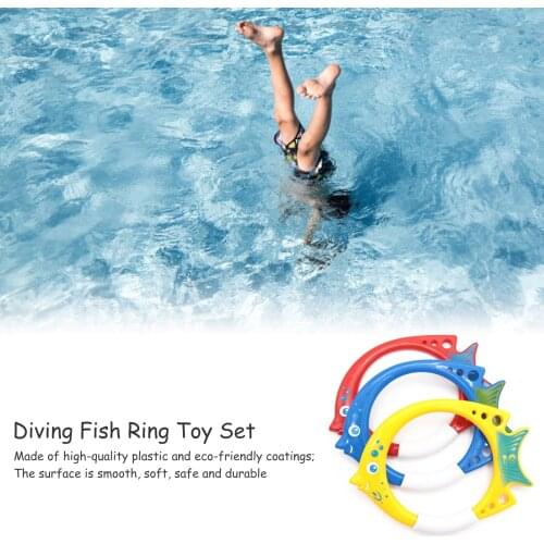 3 PCS Childrens Swimming Pool Playing Outdoor Inflatable Swiming Ring Toys Diving Training Ring Toys Swinming Equipment