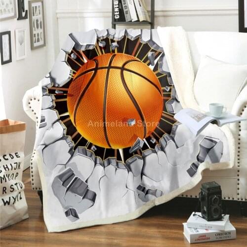 Kids Basketball Throw Blanket 3D Print Aesthetic Fleece Blankets For Beds Home Textiles Luxury Gift Warm Cool Sports Fantasy