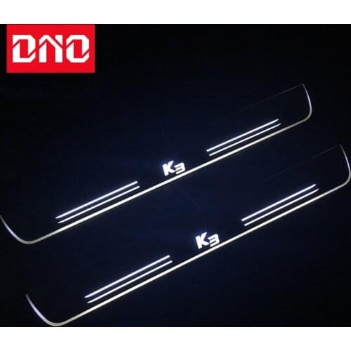 DNO Door Sill Scuff Plate Pedal Ligths For Kia K3 2015 2016 2017 2018 Threshold Led Bar Pathway Dynamic Welcome Lamp