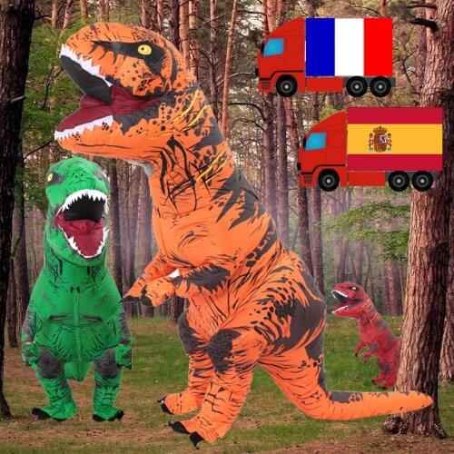 Dropshipping Inflatable Dinosaur Costume Adult Kids Halloween Costumes for Women T Rex Cosplay Party Dresses Clothing Costumes