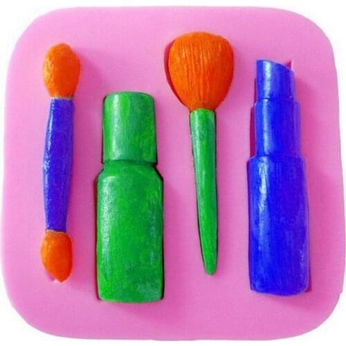 Makeup Tools Silicone Molds Lipstick Nnail Polish Shape Chocolate Fondant Candy Mold Cupcake Topper DIY Cake Decorating Tools