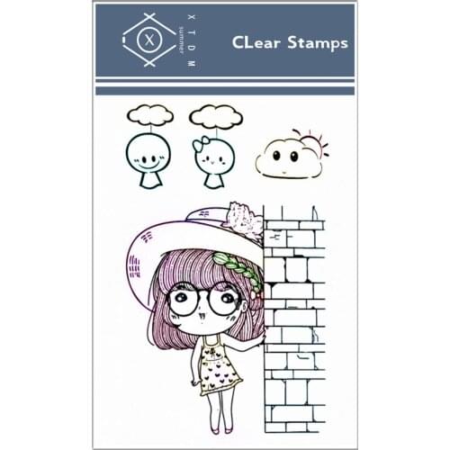 Hot sale Sunny girl Transparent Clear Stamps / Silicone Seals Roller Stamp for DIY scrapbooking photo album/Card Making