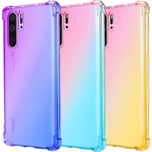 Gradient TPU Cover Phone Case For Huawei P20 P30 Lite Honor 20 Pro 9X 10i Y5 Y6 Y7 Y9 Prime P Smart 2019 Nova 5 Pro 5i Coque