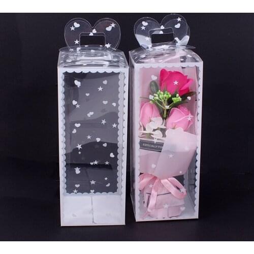 1PC Transparent PVC Gift Packing Box Foldable Rectangle Box Bouquet For MotherS Day ValentineS Day Flower Packing Box