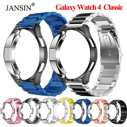 Case+Strap For Samsung Galaxy Watch 4 Classic 42mm 46mm Stainless Steel Metal Strap For Galaxy Watch 4 Classic Correa Bracelet