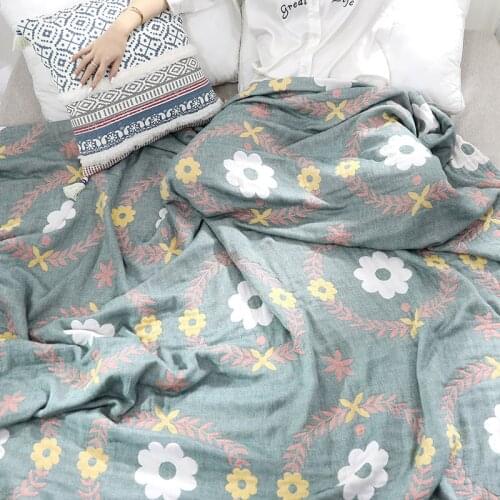 Summer Pure Cotton Thin Nap Blanket Bed Cover Gauze Bedspread Bed Sheet Adult Children Sofa Office Bedding Sofas Covers Blankets