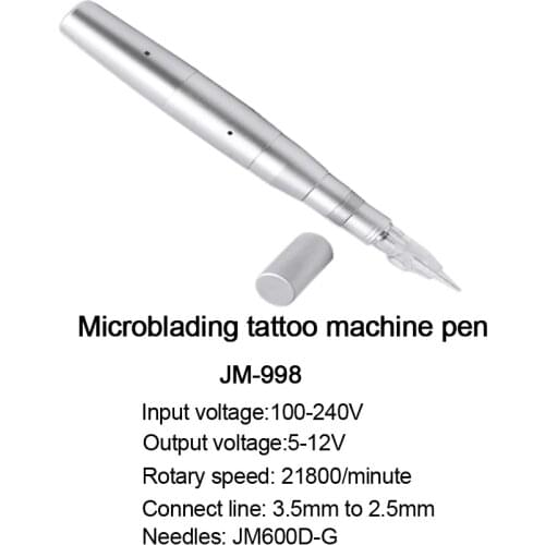 Machine Tattoo Professional Electric Pen Rotary Eyebrow Lip Liner Permanent Makeup for Cartidge Needles Power Supply Swiss Motor