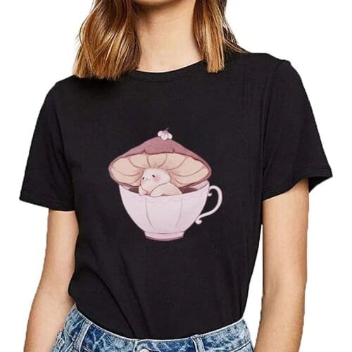 Fashion Kawaii Mushroom Graphics T-Shirt Cartoon Casual Cool Streetwear Clothing Hip Hop Oversized Top Tee