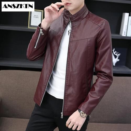 2020 Mens Slim Fit Lightweight Softshell Flight Bomber Coat Leather jacket Quilted ShirtHigh Quality Classic Motorcycl Jacket