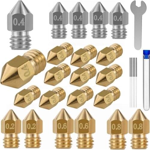 3D Printer Nozzles Cleaning Kit,MK8 3D Printer Extruder Nozzles for Creality Ender 3 Ender 3 Pro Ender 5 Ender 5 Pro