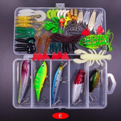 Hot Sellin Fishing Lure Set Frog Lures Soft Fishing Lure Hard Metal Lure VIB Rattle Crank Popper Minnow Pencil Baits Kit