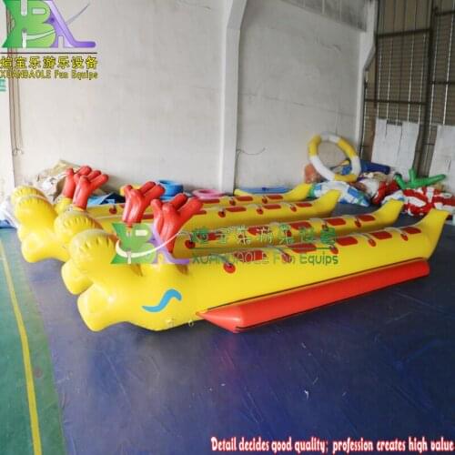 Inflatable Yellow Cartoon Dragon Banana Boat CE-15694 Double Row Towable Boat