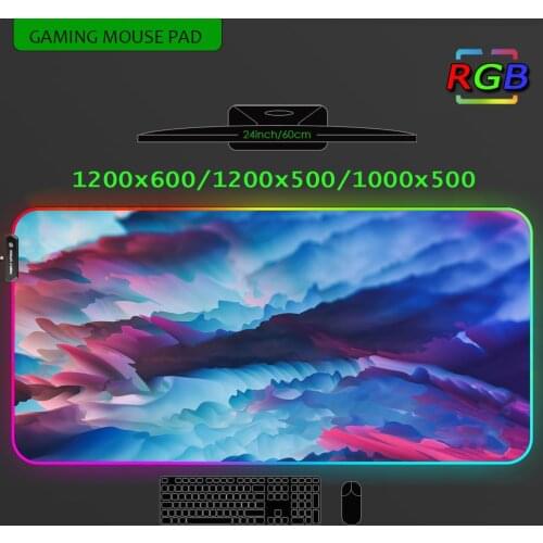 Rgb Desk Mat Table Mats Large Mouse Pad Art 1200x600 Game Setup Computer Led Gamer Pc Gaming Room Accessories Mousepad 1000x500