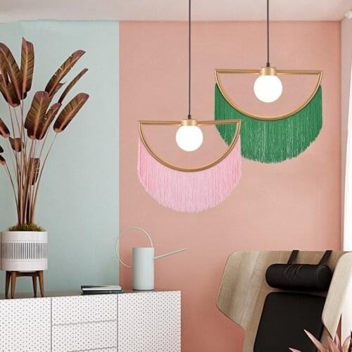 Nordic ins tassel Pendant light Gold Metal white glass ball Pendant lamp Dining Room kitchen Hanging Lamp restaurant luminaire