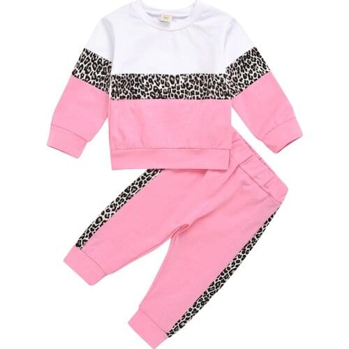 2020 Autumn New Baby Girls Clothing Set Leopard Cotton Newborn Baby Boys Clothing Infant Girls Suit Set 0-3 Year Baby Clothes