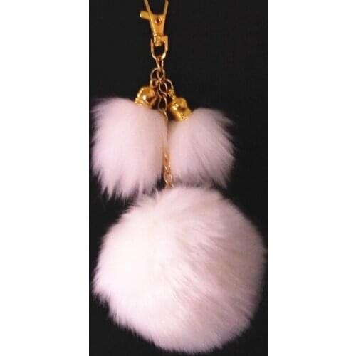New 3 Pompon Key Chain Fluffy Fake Fur Ball Key Ring Cute Pendant Bag Charming Car Key Holder Personality Gifts