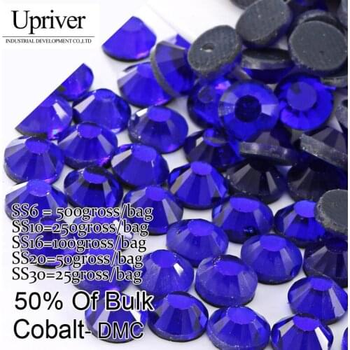 Bulk Packing Shiny Stones Flatback Best Quality SS6 SS10 SS16 SS20 SS30 Cobalt Hotfix Rhinestones
