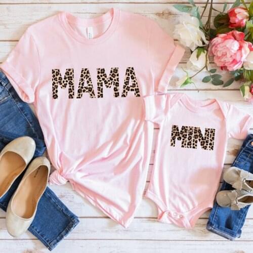 Mother Daughter Matching Outfits Mommy Son Clothing Summer Mom Baby Romper Mommy and Me Tshirt Clothes Women Girls Cotton