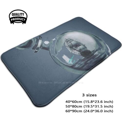 Ship In A Bottle 3D Soft Non-Slip Mat Rug Carpet Foot Pad Ship In A Pirate Piratecore Inktober Ship Pirate Ship