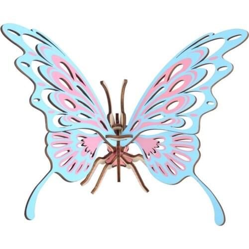 P118 Children 3D Puzzle Wooden Toys wood butterfly 3D Wooden Games Brain Puzzle Teaser Creative Childrens Toys DIY gift