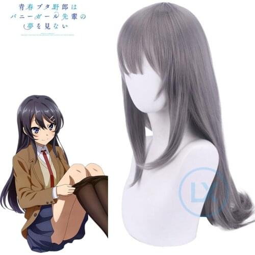 Costume Sakurajima Mai Cosplay Wig Seishun Buta Yarou Series Women Girls Wigs Halloween Party Heat Resistant Synthetic Hair