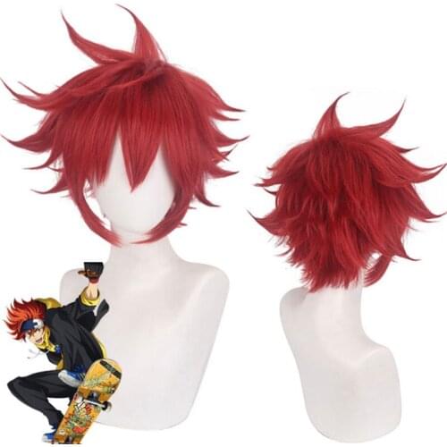 32cm Anime SK8 the Infinity Reki Kyan Wig Cosplay Wigs Playing Short Red Hair Hair Halloween 1:1 Wigs Cap