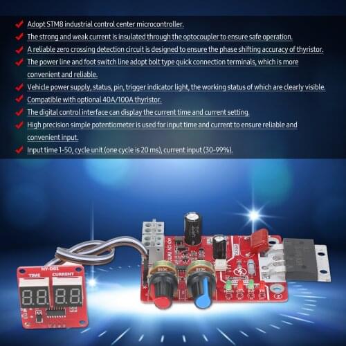 100A Spot Welding Control Board DIY Control Board Digital Display Single Chip Microcomputer for Adjusting Time and Current