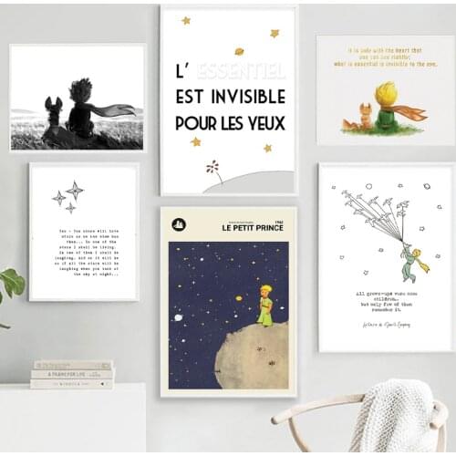 The Little Prince and Fox Canvas Art Print Wall Pictures , The Little Prince Canvas Painting Art Poster Kids Room Wall Decor