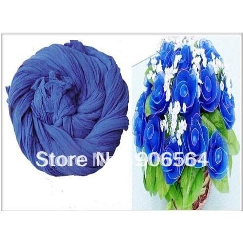 Royal Blue color mesh flowers,nylon stocking material for DIY flower,20pcs/lot free shipping