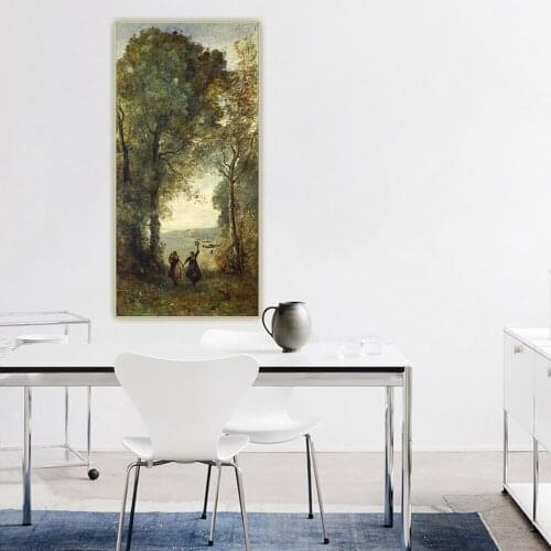 Citon Jean Baptiste Camille Corot《Reminiscence of the beach of naples》Canvas Oil painting Background Wall Decor Home Decoration