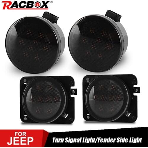 LED Front Turn Signal Light for Jeep Wrangler JK 2007-2015 White DRL Amber Light Fender Side Light Combo kit for Jeep Wrangler