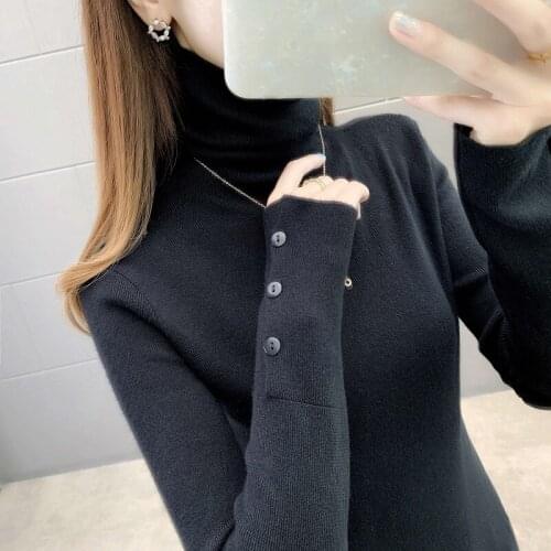 Heap collar sweater tight set of women cultivate morality show thin head brim inside take 2021 new winter turtleneck