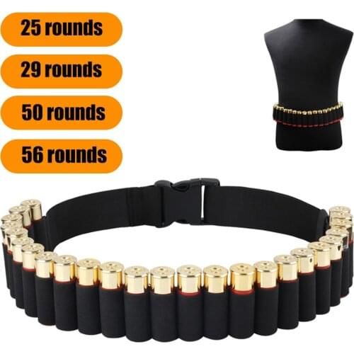 Tactical 25/29/50/56 Rounds Shell Holder Military Shotgun Cartridge Belt 12/20GA Ammo Pouch Bag Bandolier Cartridge Carrier