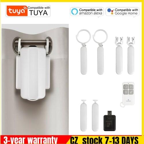 Tuya Smart Curtain Driver WiFi Curtain Motor For I Type U Type Curtains Track WiFi Smart Life Timer Alexa Google Home Control