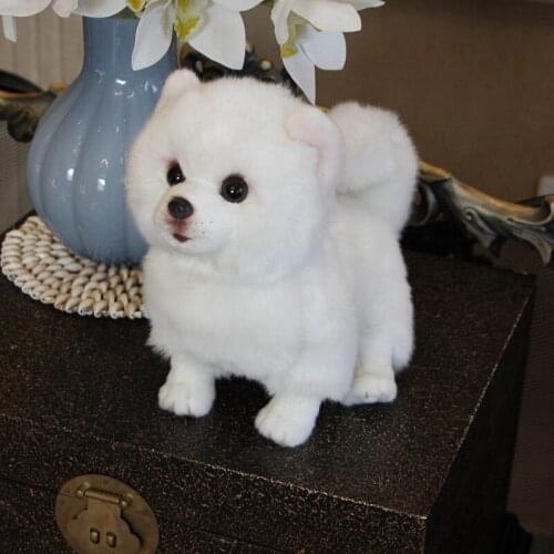 High quality Simulation Pomeranian Doll Samoyed White Dog Rag Doll super Cute Dog Plush toy birthday Xmas gift for kids friends