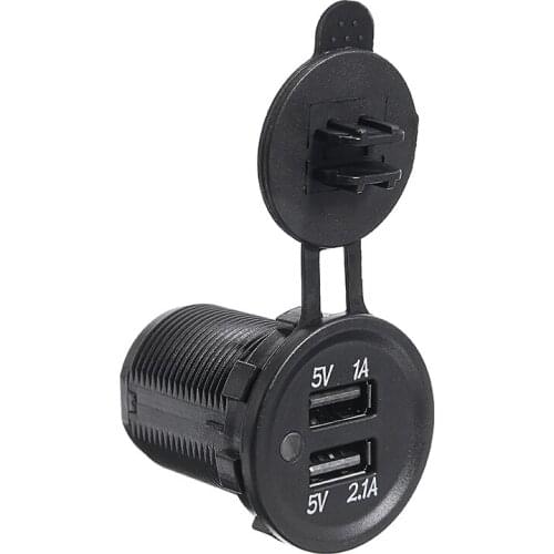 1pc Dual USB Charger Adapter Power Outlet 12V 3.1A Waterproof Car Cigarette Lighter Socket High Quality Car Interior Accessories