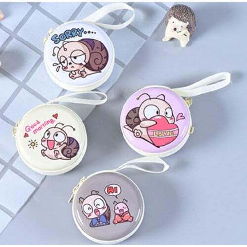 1PC Cute Portable Round Coin Purse Snail Headphone Holder Bag Candy Suitcase Metal Candy Container Party/Wedding Gifts X-max