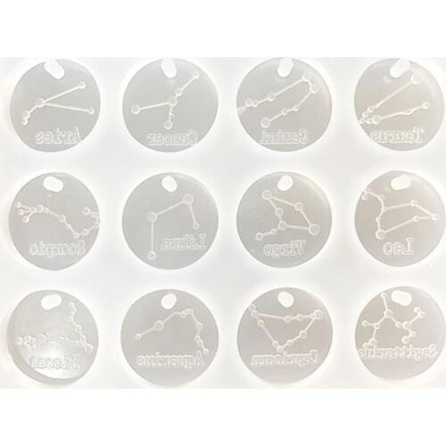 Twelve Constellations Silicone Round Chocolate Molds Fondant Mousse Cake Mold Epoxy Resin Glue Mould Kitchen Accessories