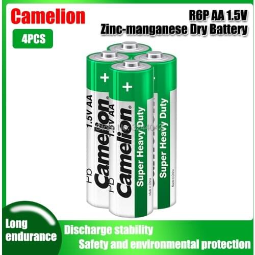 4pcs Original Camelion R6P 1.5V AA Zinc-manganese Dry Battery No Mercury Dry Battery For Electric Toy Flashlight Clock Mouse