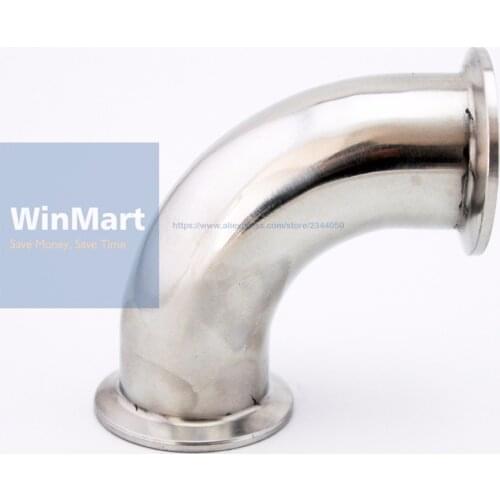 51mm 2" Pipe O/D Sanitary Tri Clamp 64mm Feerule OD 90 Degree Elbow Pipe Fitting 304 Stainless Steel For Homebrew
