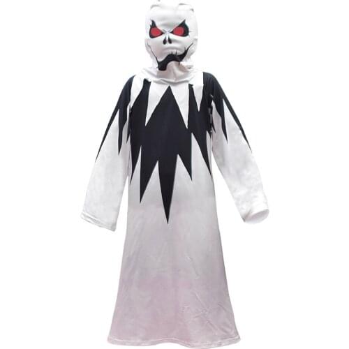Fast delivery Halloween Costume Skull Demon Ghost Cosplay Costumes undefined Adults Children Kid Carnival Dress Robe Scary Mask