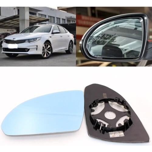 For KIA K5 Car Side View Door Wide-angle Rearview Mirror Blue Glass With Base Heated 2pcs