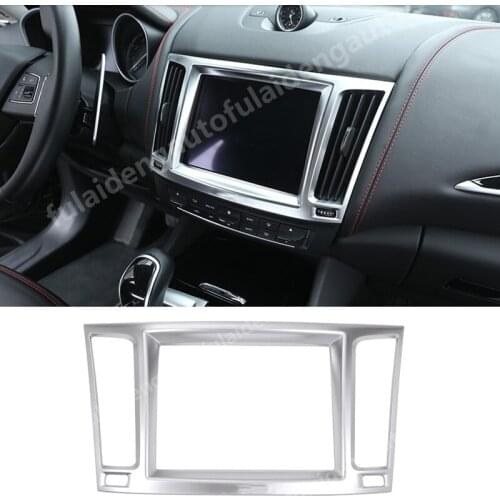 For Maserati Levante 2016-2020 Silver ABS Carbon fiber Dashboard Navigation Panel Cover Trim Frame Decor Car Accessories