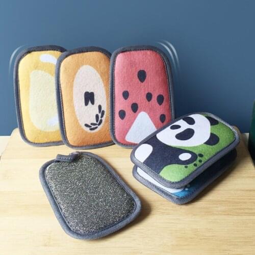 Dishwashing Cleaning Sponge Kitchen Non-stick Oil Brush Pot Household Dishwashing Brush Dish Cloth Double-sided Cleaning Sponge