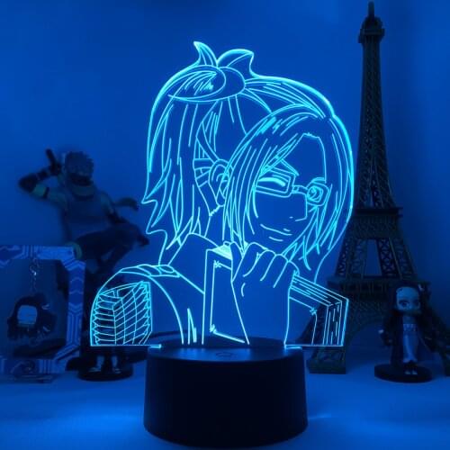 Anime Attack on Titan Hange Zoe Lamp 3d Light for Home Decor Birthday Gift Manga Attack on Titan LED Night Lamp Hange Zoe