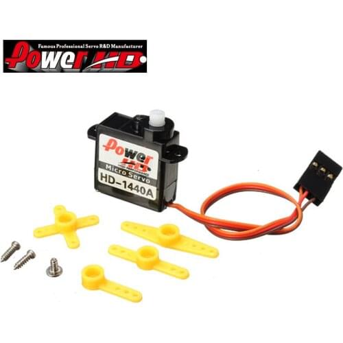 Power HD HD-1440A 4.8-6.0V 0.8kg Micro Mini Analog Servo Compatible with Futaba/JR For RC Car Vehicle Robot Airplane Drone DIY