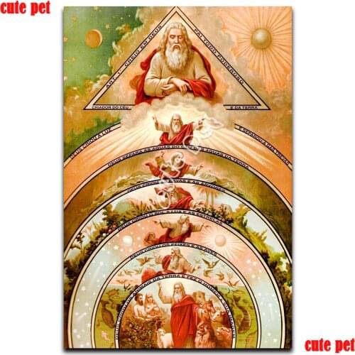 5D DIY Diamond Painting set Religious Holy Father cross stitch full square diamond embroidery mosaic Prophet decoration salon